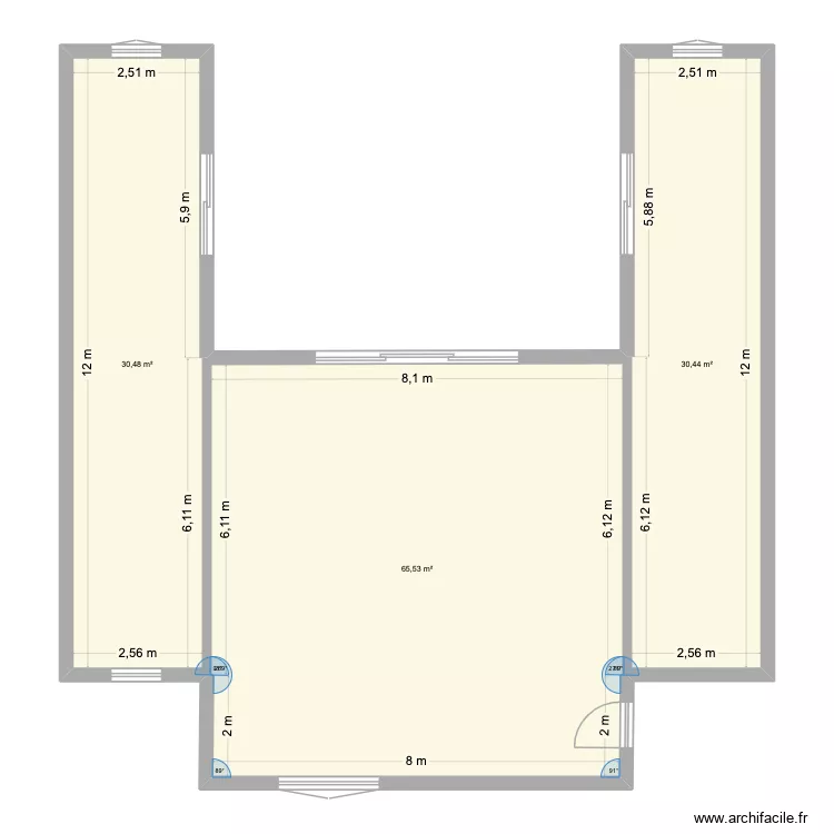 maison with carli. Plan de 3  et 126 m²
