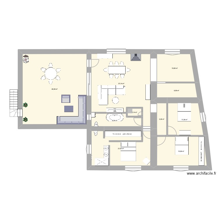 Chambre parentale. Plan de 0 pièce et 0 m2