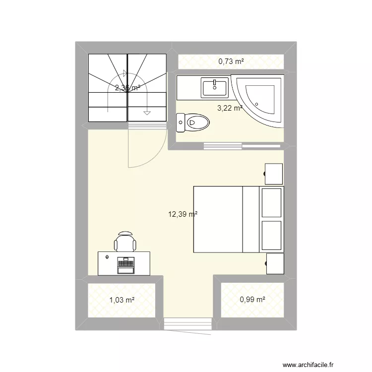 Logement milieu &eacute;tage 151224. Plan de 