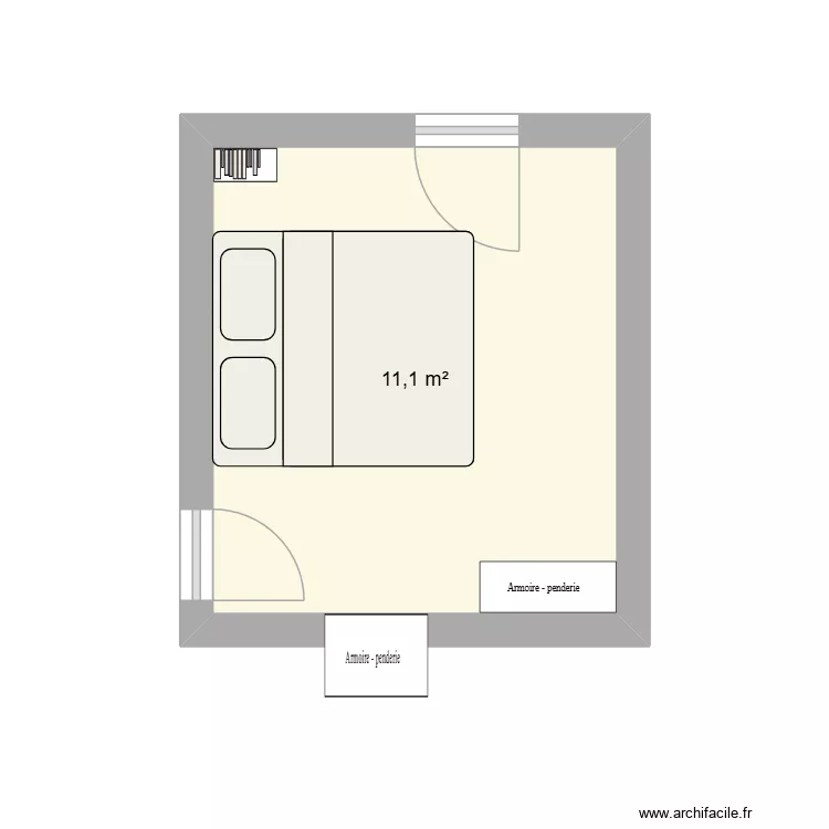 chambre. Plan de 1 et 11 m² chambre. Plan de 1 et 11 m²