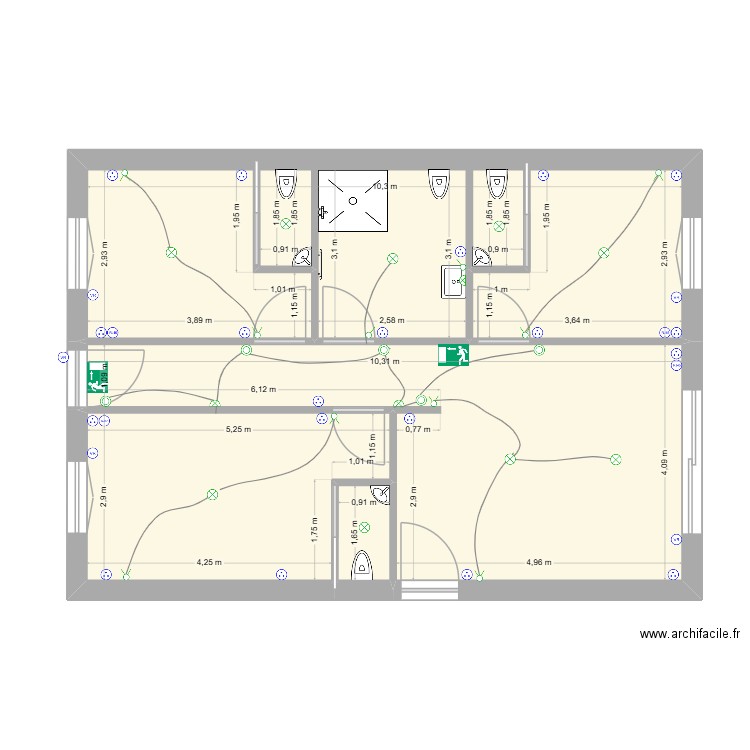 BRICOUT. Plan de 4 pièces et 70 m2