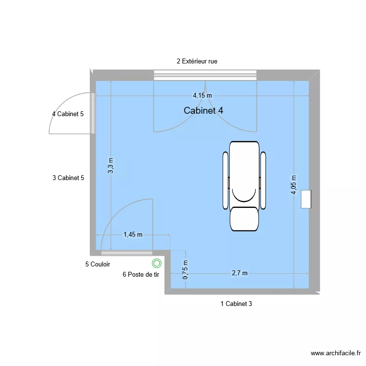 60703 Cabinet 4. Plan de 1  et 16 m²