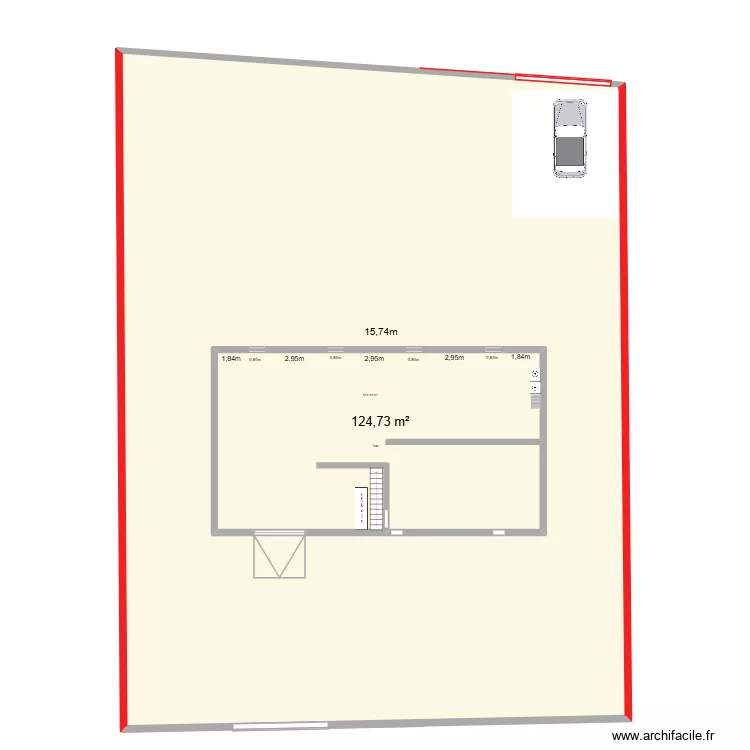 BAIE VITREE ET OUVERTURE PORTAIL V2. Plan de 2  et 844 m²