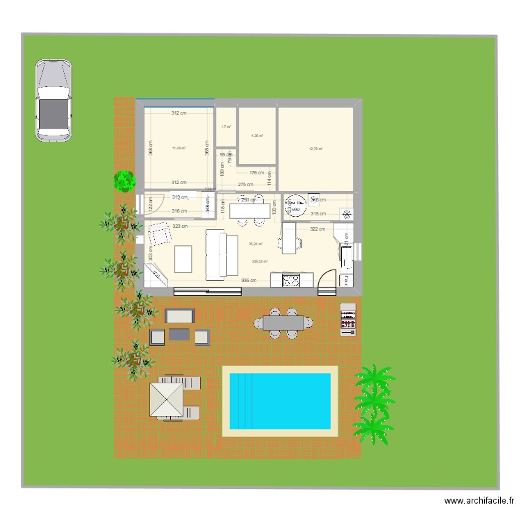 MAISON PISCINE. Plan de 0 pièce et 0 m2