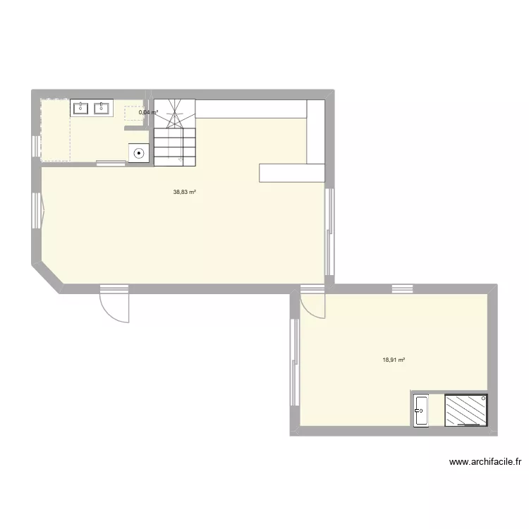 zbeub. Plan de 5  et 85 m²