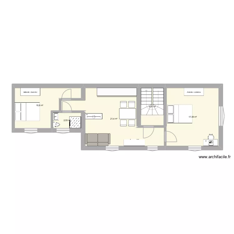 Plan 117 - R+1. Plan de 5 et 57 m² Plan 117 - R+1. Plan de 5 et 57 m²