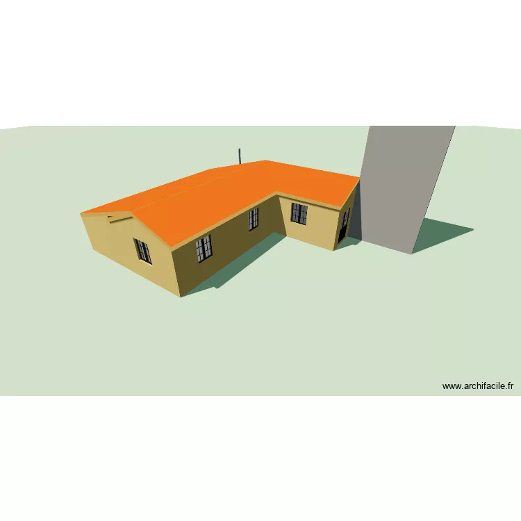 extension. Plan de 1  et 56 m²