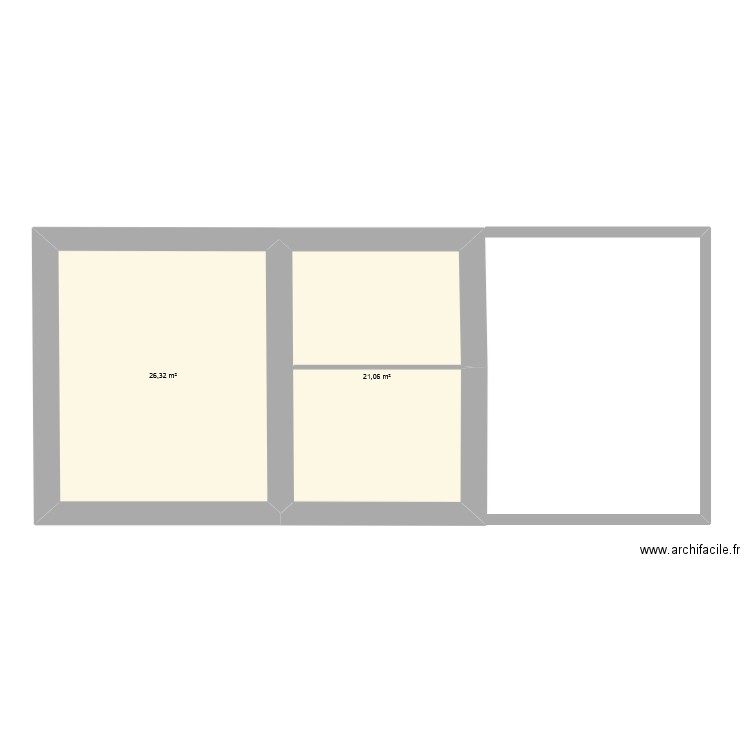 plan 1. Plan de 2 pièces et 47 m2