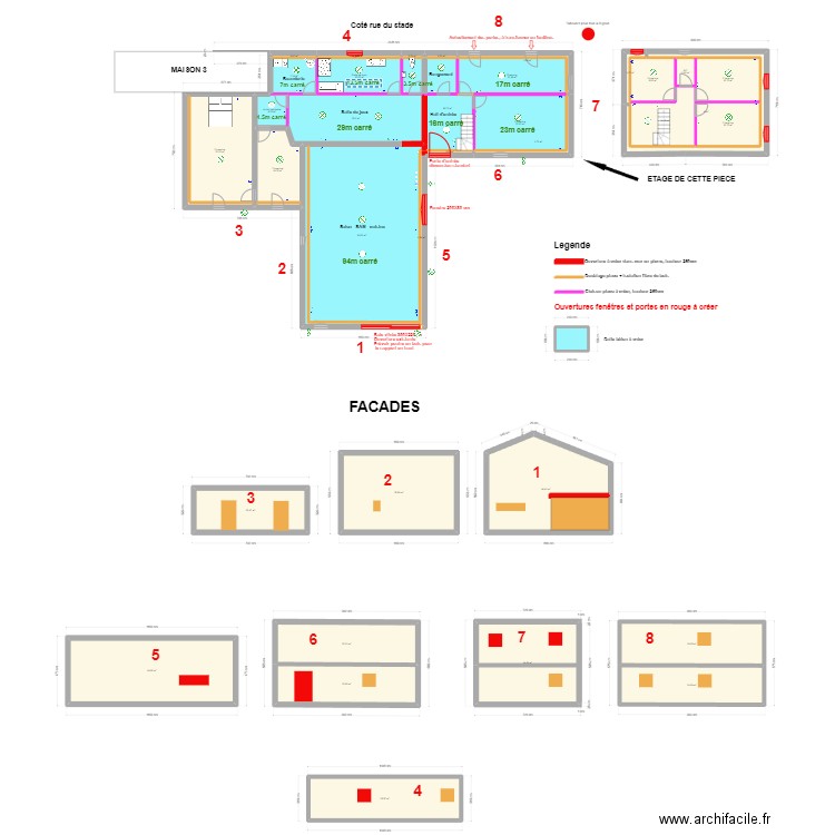 MAISON 4. Plan de 37 pièces et 642 m2