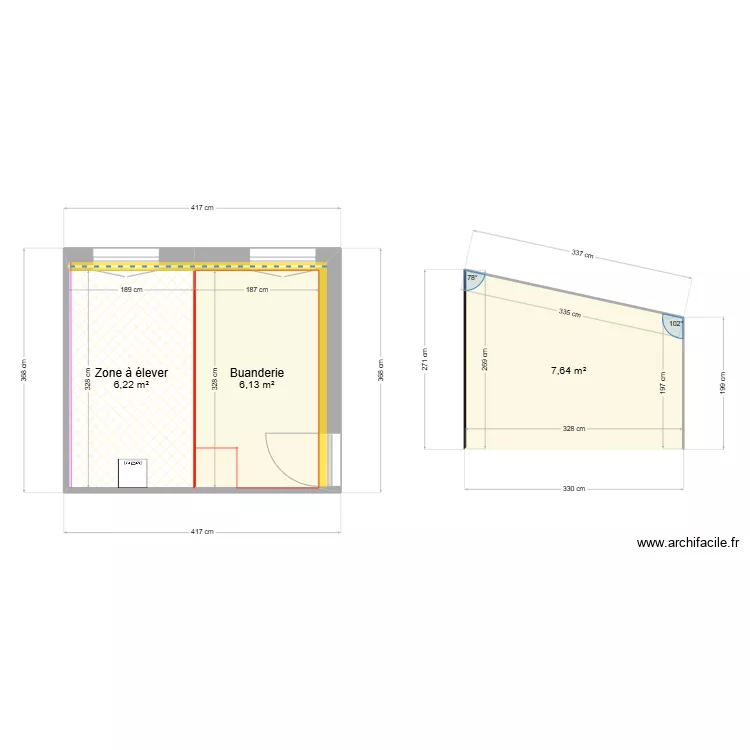 Buanderie Faucheux. Plan de 