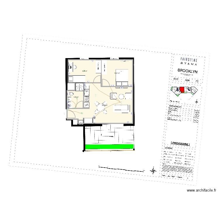 A04 prise elec. Plan de 4 pièces et 49 m2