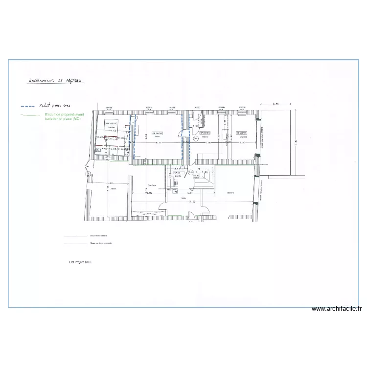 cuisine avec import plan &agrave; l'&eacute;chelle. Plan de 