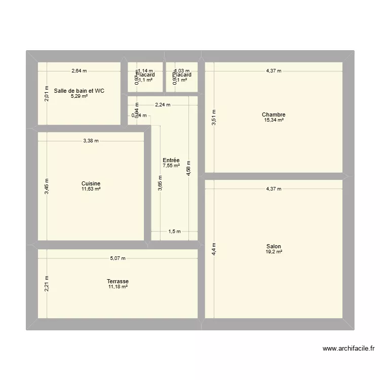 VALBOURDIN T3. Plan de 8 pièces et 72 m² VALBOURDIN T3. Plan de 8 pièces et 72 m²