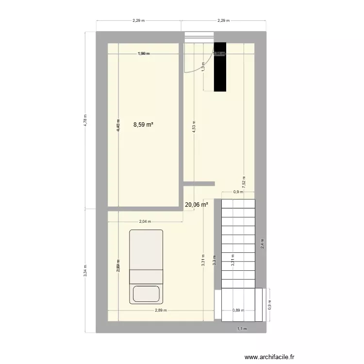 projet garage. Plan de 2 Pièces et 29 m² projet garage. Plan de 2 Pièces et 29 m²