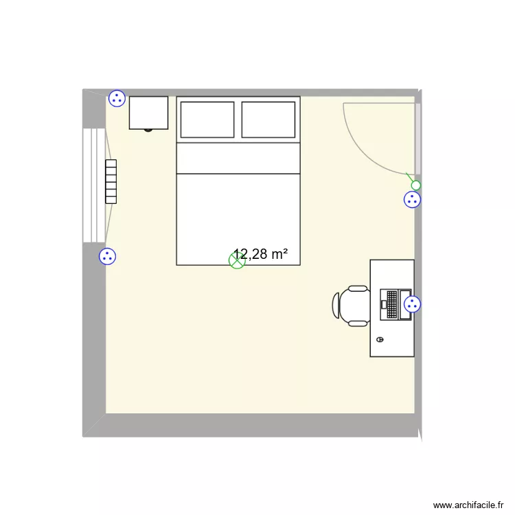 chambre Z. Plan de 1  et 12 m²