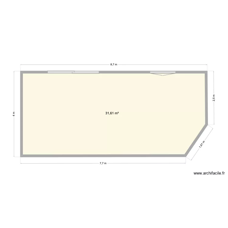 TERRASSE. Plan de 1 Pièce et 32 m² TERRASSE. Plan de 1 Pièce et 32 m²