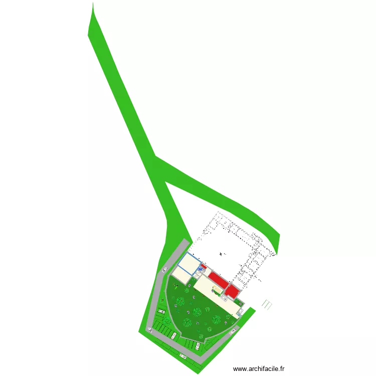 amenagement exterieur prieur&eacute; papa. Plan de 15  et 1981 m²