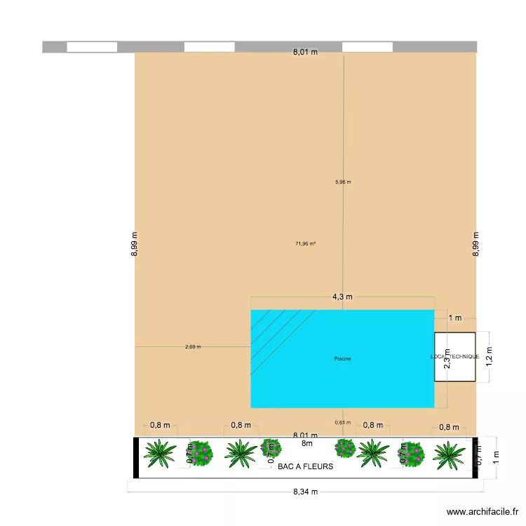 Piscine. Plan de 