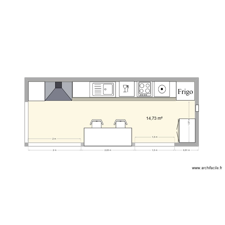 Churrasqueira 3. Plan de 1 pièce et 15 m2