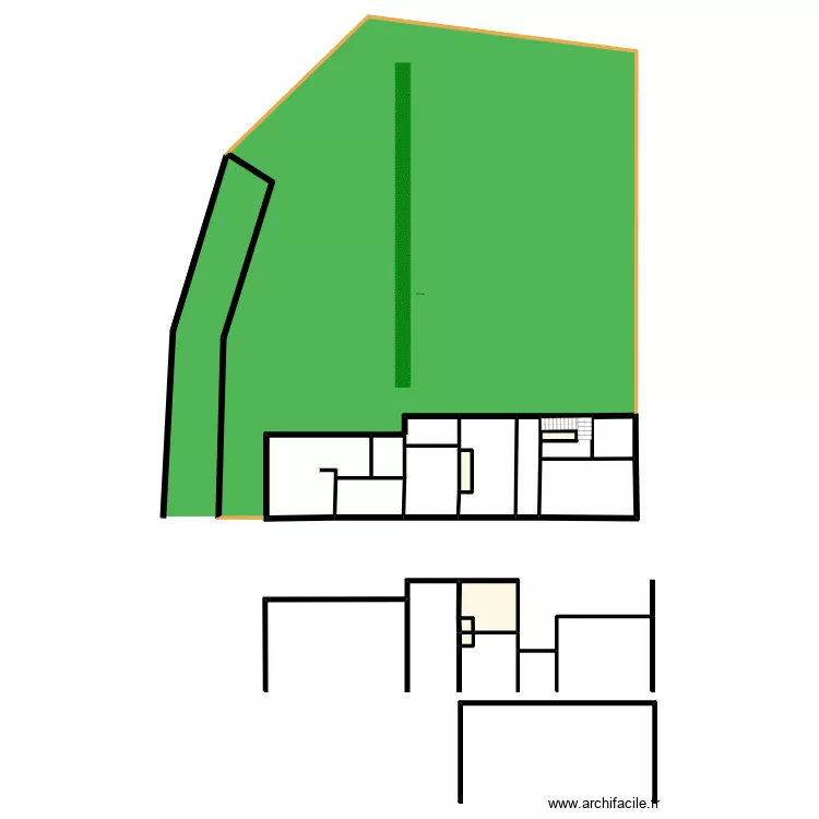 bourseville. Plan de 15  et 134 m²