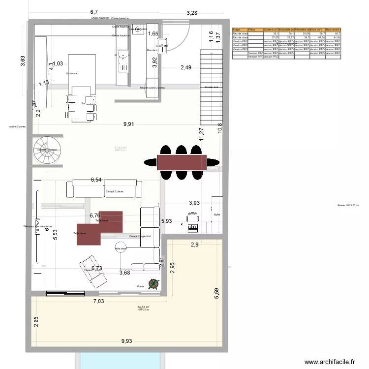 plan bru larbaud 2. Plan de 5  et 152 m²