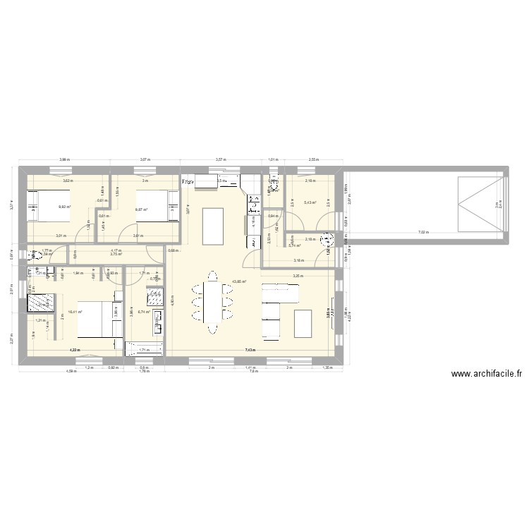 talboterie 1. Plan de 10 pièces et 105 m2