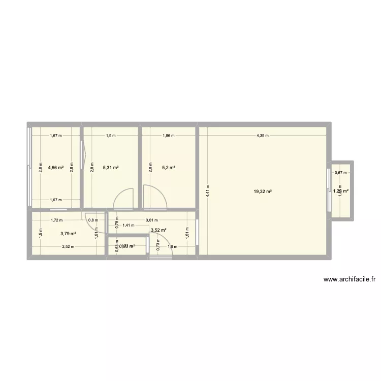 plan actuel. Plan de 8 et 44 m² plan actuel. Plan de 8 et 44 m²