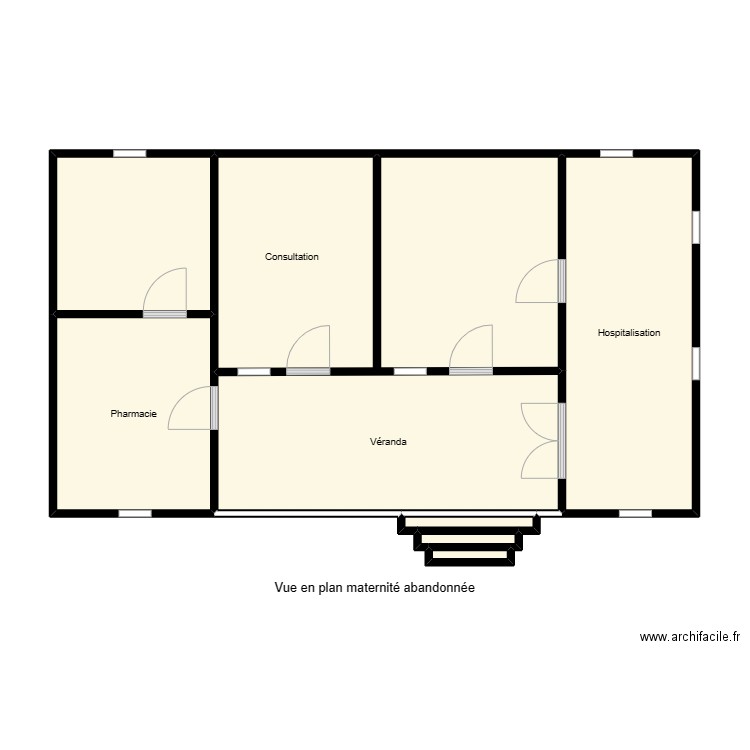 Vue en plan du maternité abandonnée. Plan de 0 pièce et 0 m2