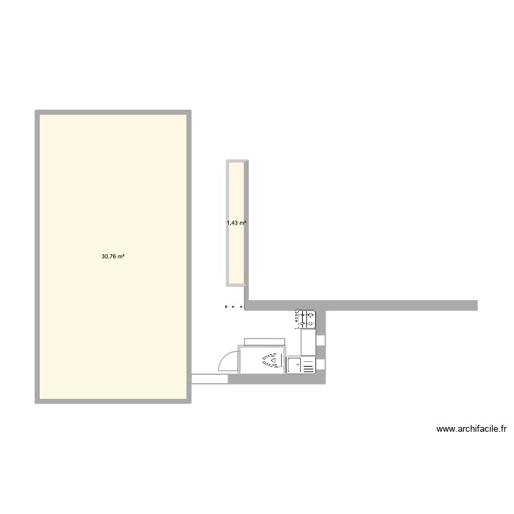 Cuisine WC. Plan de 0 pièce et 0 m2
