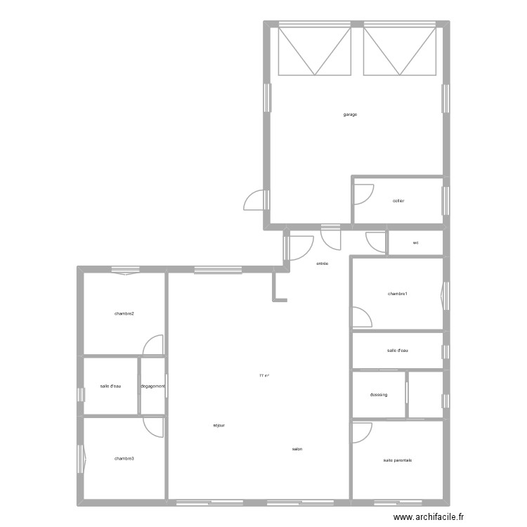 gaudel. Plan de 13 pièces et 206 m2