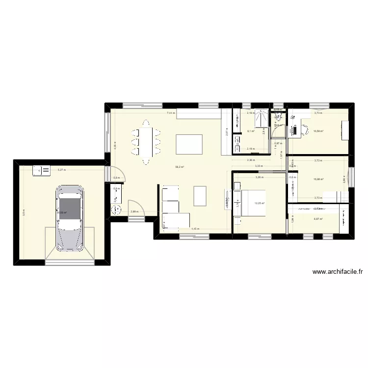 petite maison. Plan de 9  et 137 m²