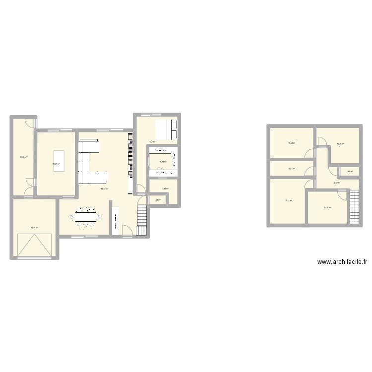 maison. Plan de 15 pièces et 190 m2