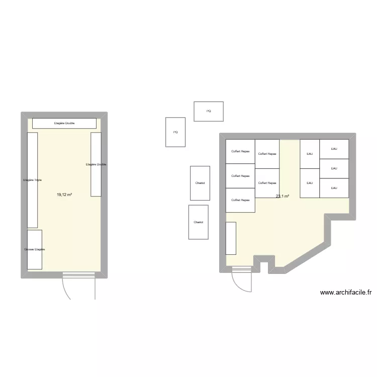 Stockage. Plan de 2 Pièces et 42 m² Stockage. Plan de 2 Pièces et 42 m²