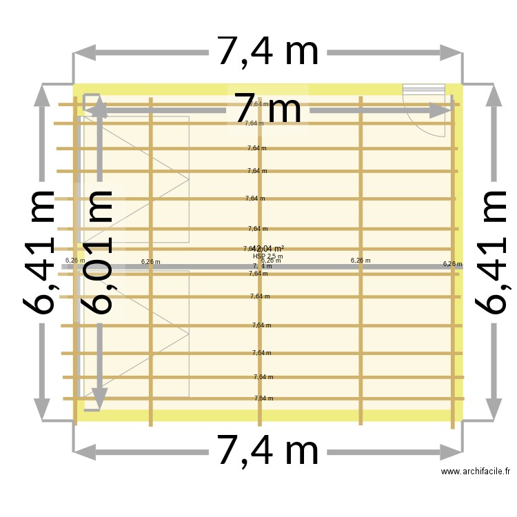 garage brousseval cote. Plan de 1 pièce et 42 m2