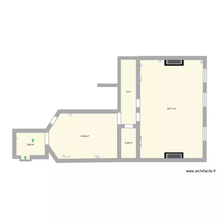 Plan &eacute;lectricit&eacute;. Plan de 5  et 56 m²