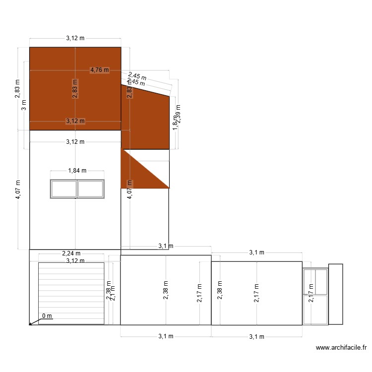 plan de facade. Plan de 0 pièce et 0 m2