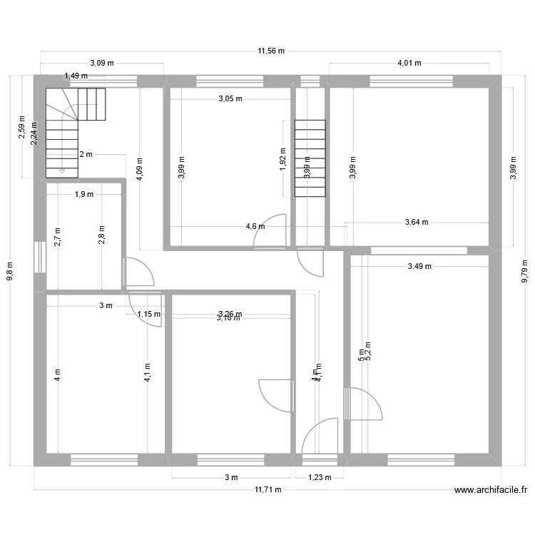 Tiromboise 9 RDC Projection. Plan de 5  et 50 m²