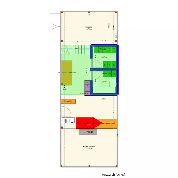 Hangar_Le Jardin de la Maison Rouge_Monnaie_vEST. Plan de 5  et 67 m²