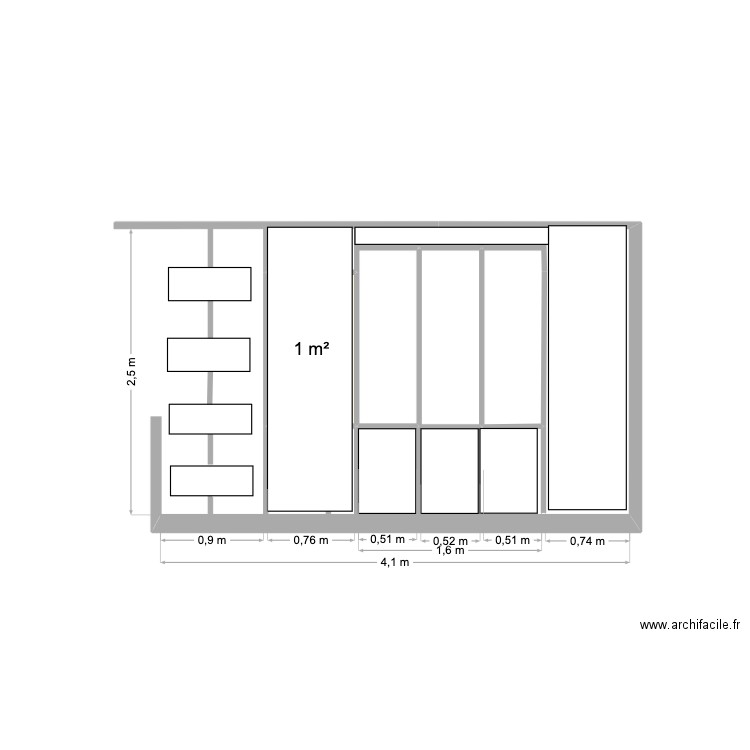 VERRIERE. Plan de 1 pièce et 1 m2