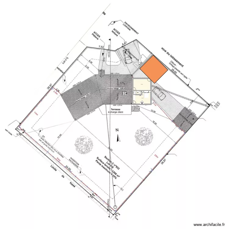 Extension. Plan de 3 et 34 m² Extension. Plan de 3 et 34 m²