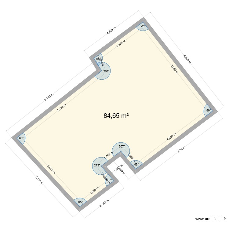 cadastre grange. Plan de 1 pièce et 85 m2