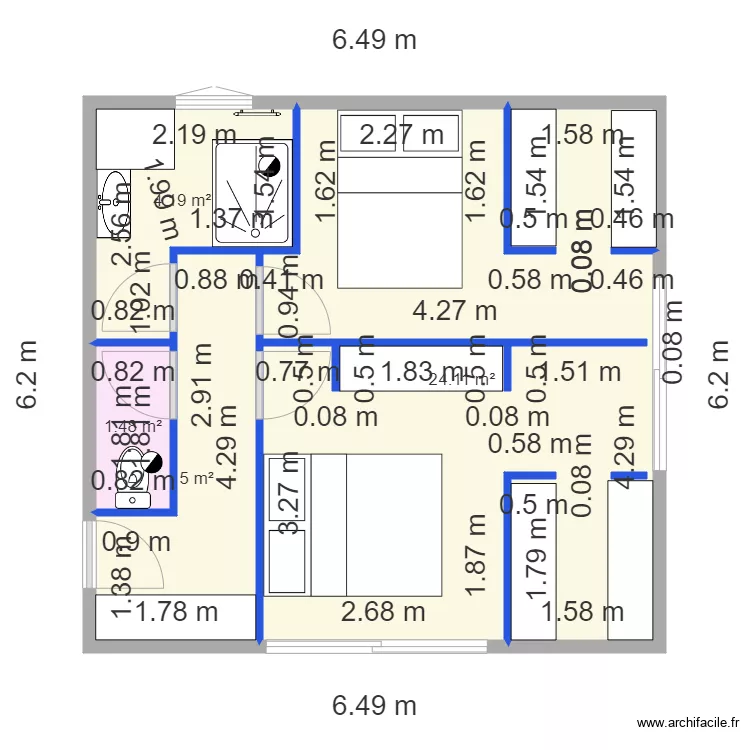 DOUDA IDEE 2. Plan de 4 pièces et 35 m²