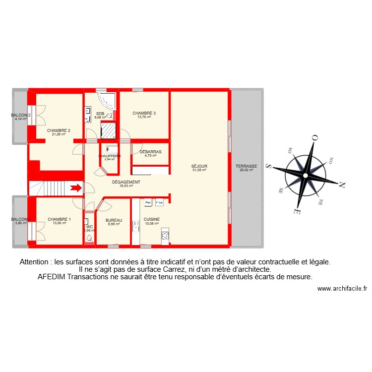 BI 26832-. Plan de 20 pièces et 224 m2