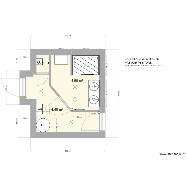 Denis FLEJO SDB. Plan de 3 pièces et 10 m2