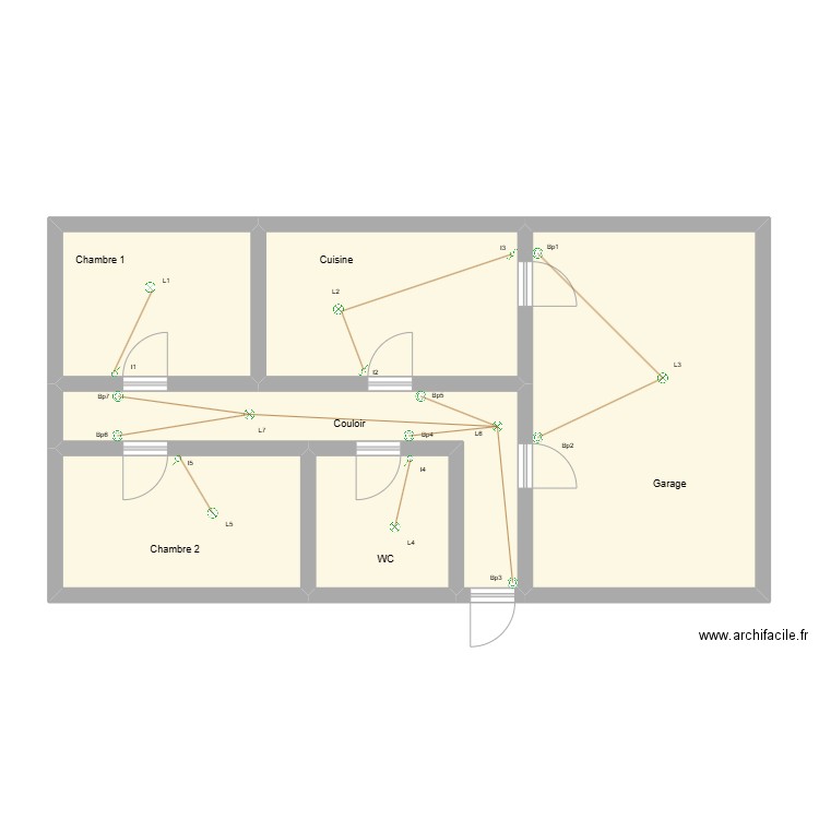 maison 5. Plan de 6 pièces et 73 m2