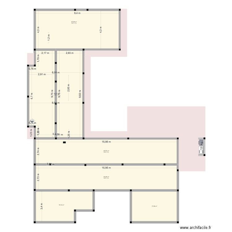 Vazio sanitário p/fundações. Plan de 6 pièces et 219 m2