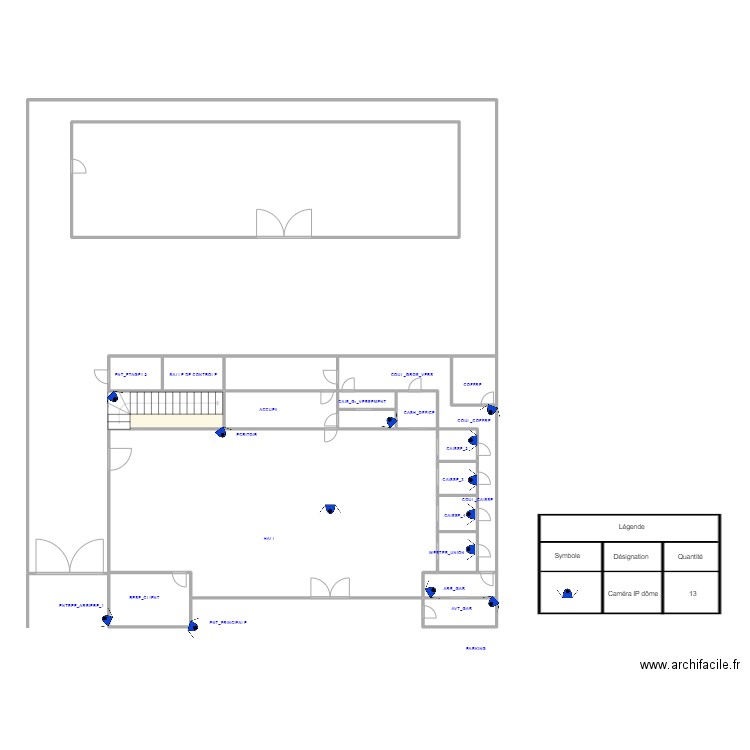 Plan akwa  rdc BAT  1 v E. Plan de 19 pièces et 365 m2