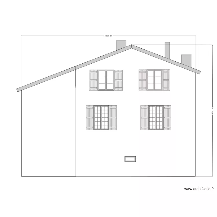 Facade est avant. Plan de 