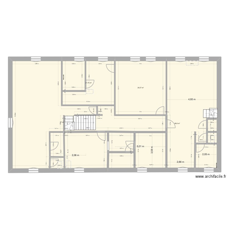 maison niv 1 après tvx. Plan de 4 pièces et 205 m2