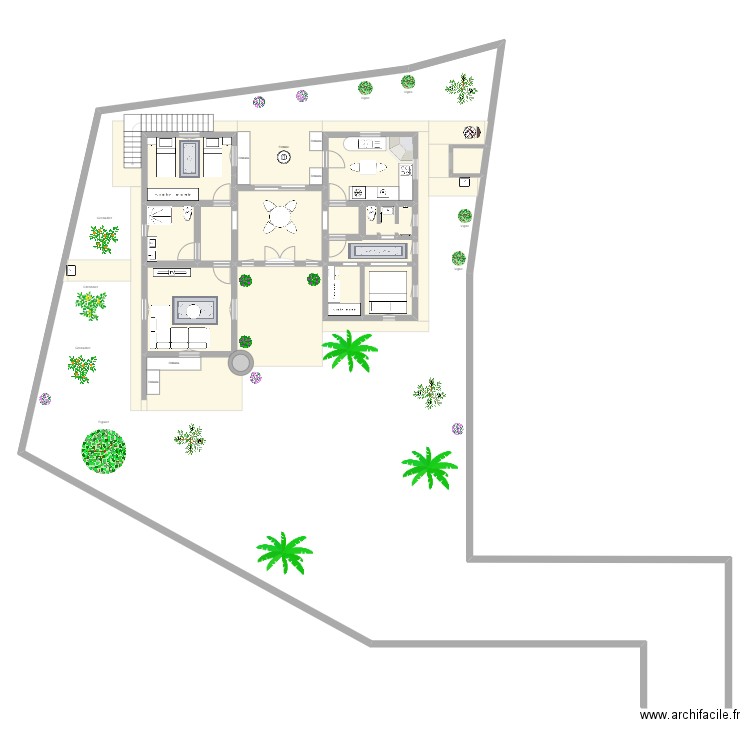 Plan Djerba Khazroun 2. Plan de 12 pièces et 83 m2